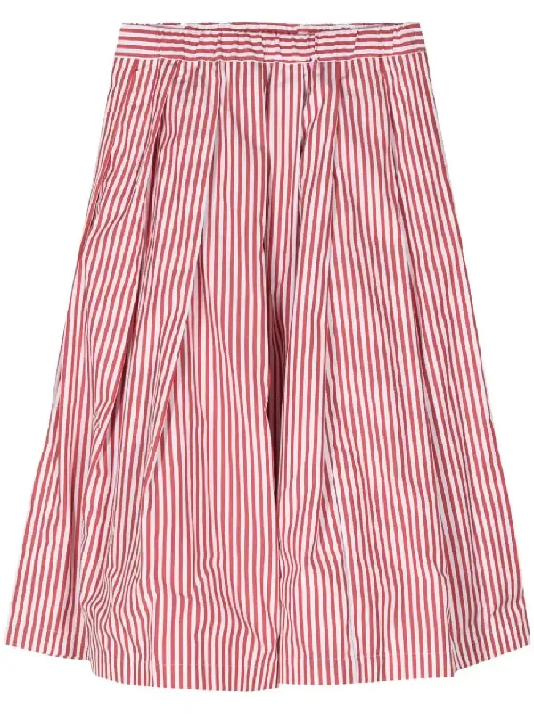 Stripe Pleated Skirt