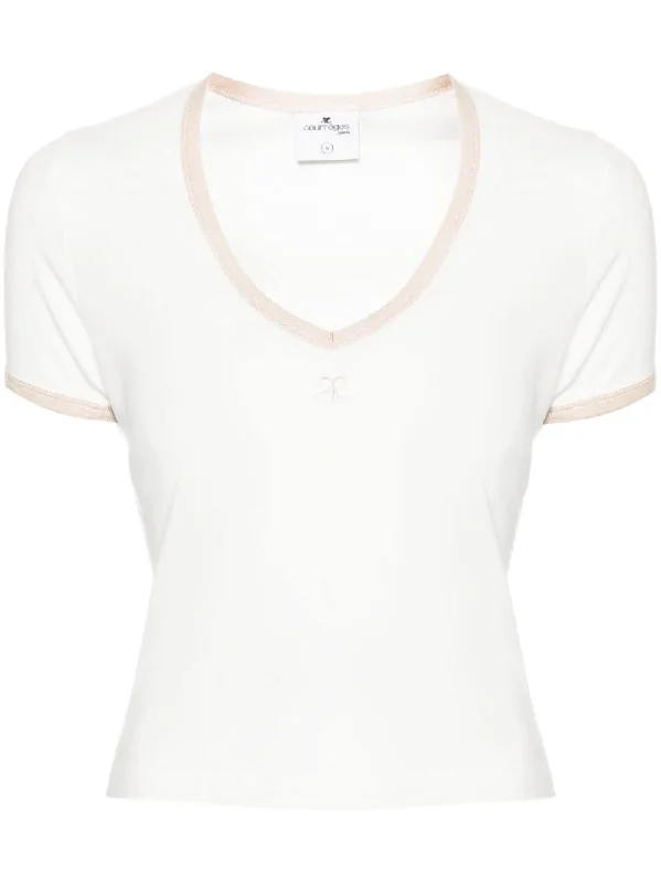 Contrast V Neck T-Shirt