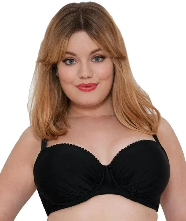 Curvy Kate Jetty Padded Balcony Bikini Top - Black