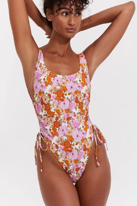 VINTAGE FLORALS ROUND NECK ONE PIECE