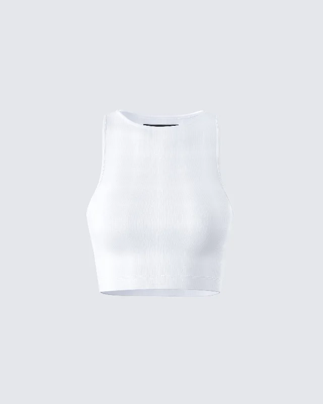 Thea White Jersey Tank