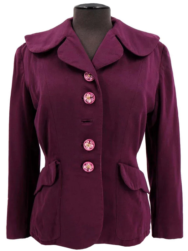 Vintage 1940s Deep Purple Collared Jacket